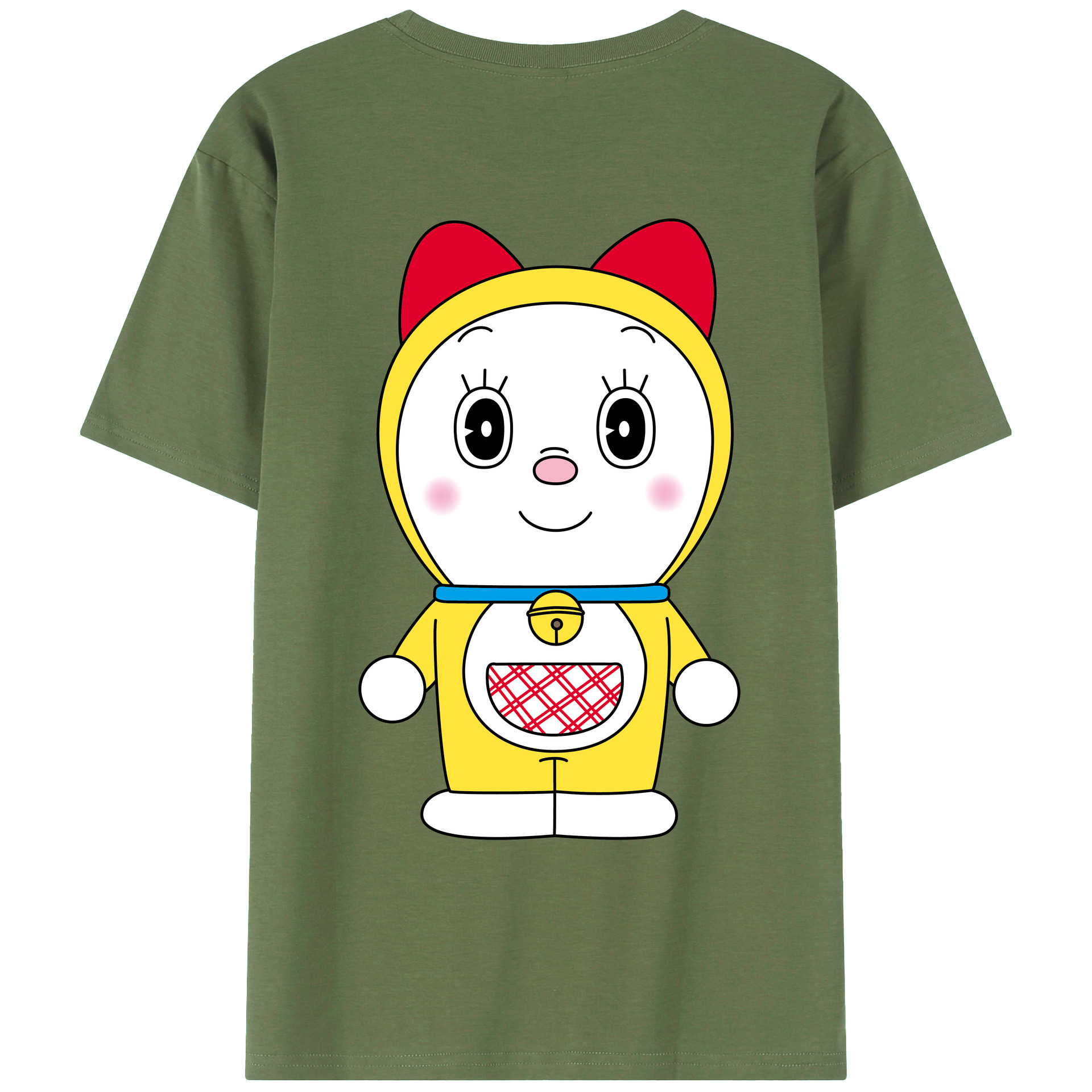 （画像用） ドラえもん ドラミ Doraemon Dorami 綿100％ メンズ半袖Tシャツ（バックプリント） 通気性